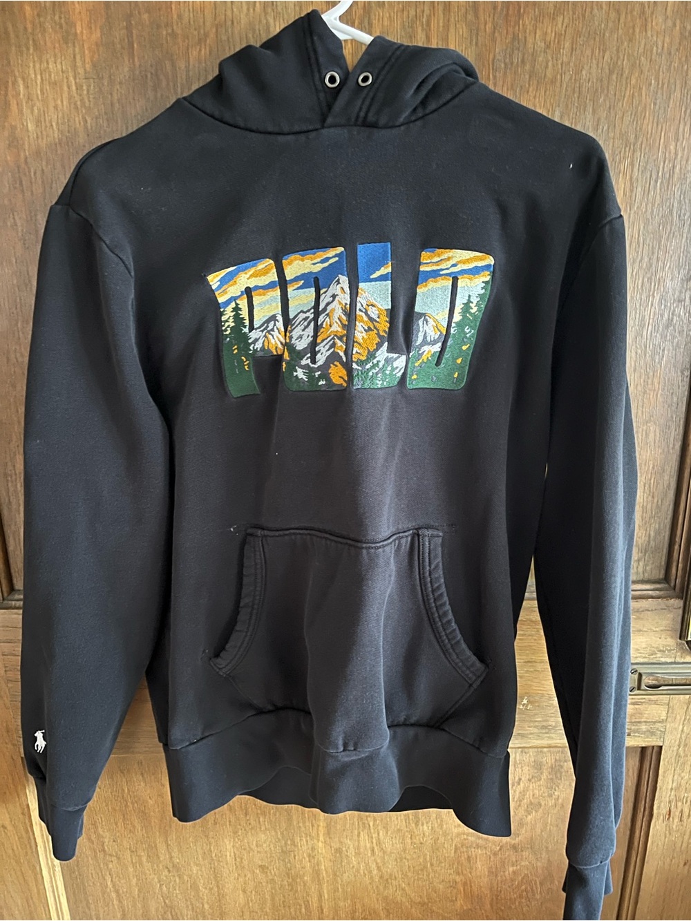 Polo by Ralph Lauren Black Hoodie with Mountain Graphic